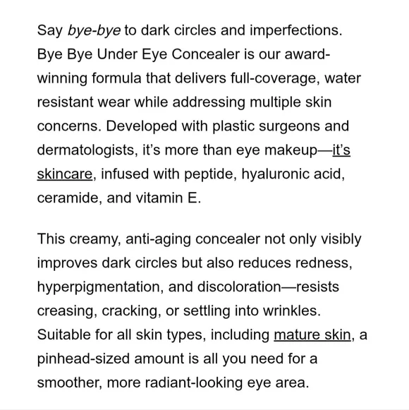 It Cosmetics Bye Bye Under Eye Concealer - NIB, Color 20.0 Medium - Picture 3 of 3